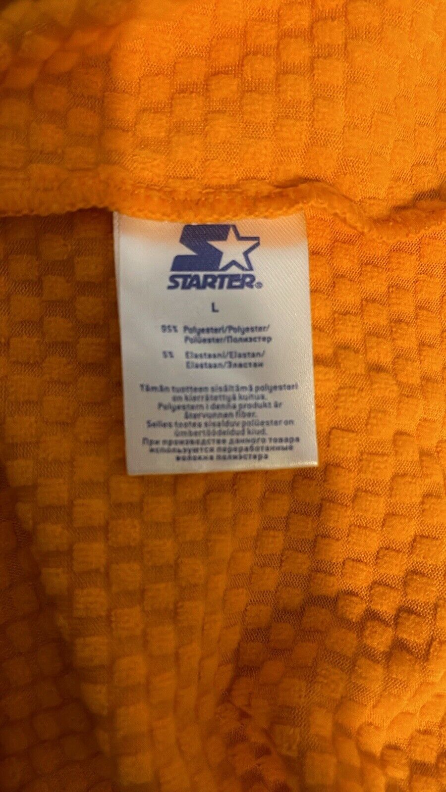 STARTER Men's Size Large Orange Quarter Zip Sports Running Gym Pullover Top