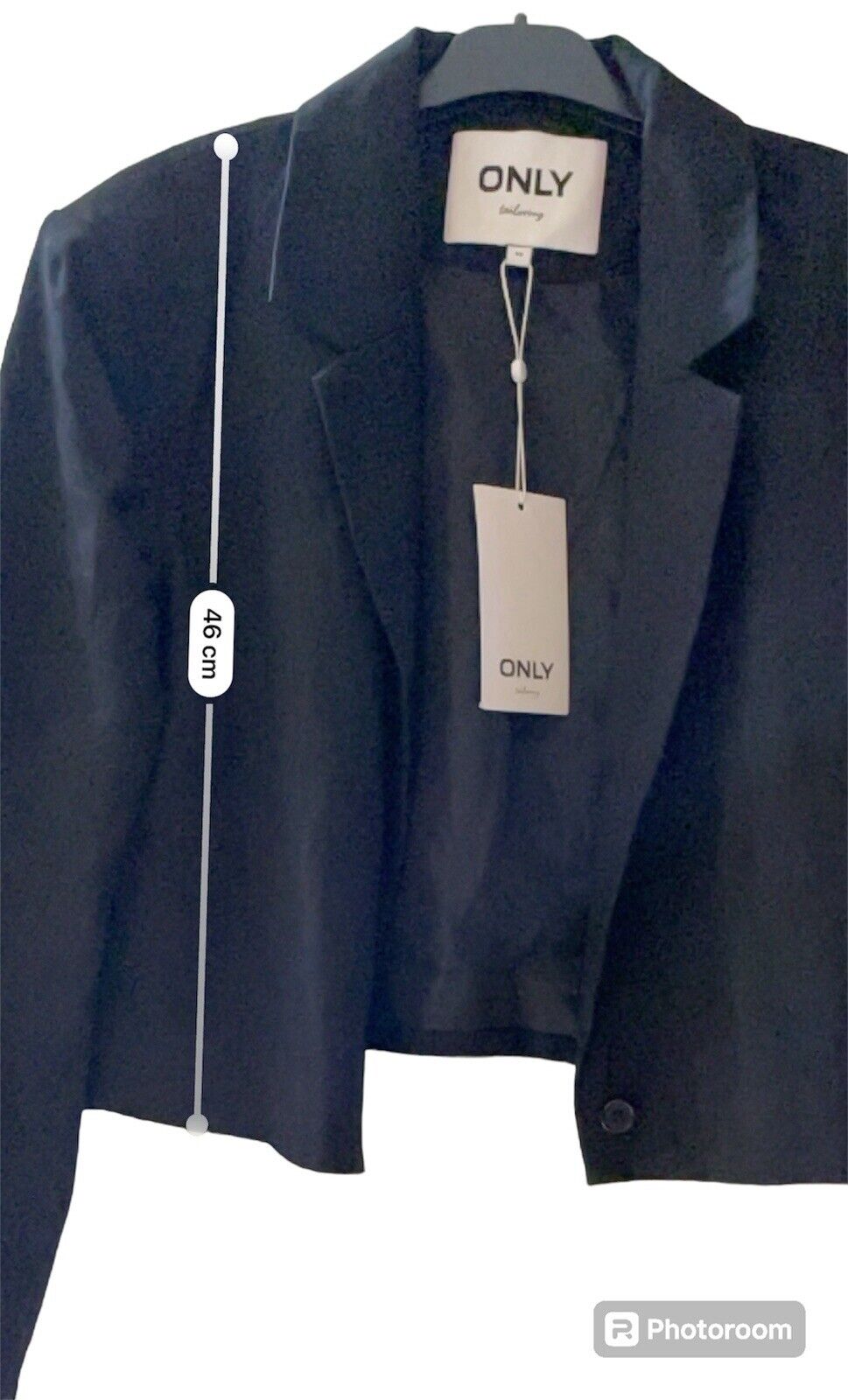 Only Womens Birgitta Blazer Jacket Cropped Black UK Large