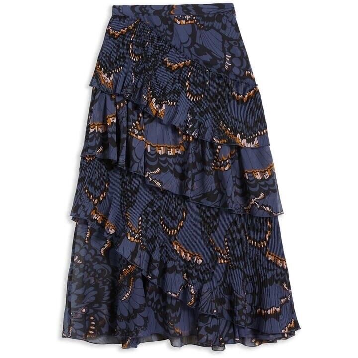 Ted Baker Furela Asymmetric Tiered Midi Skirt UK 10 RRP £175