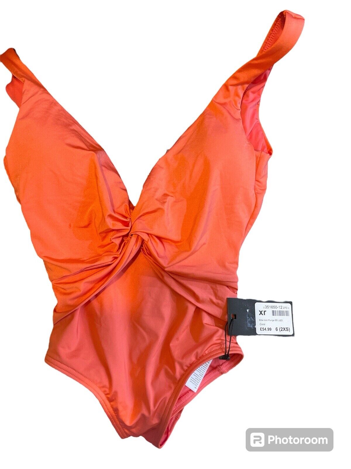 Biba Womens Icon Swimsuit Plunge Pool Beach Swimwear Coral UK 6