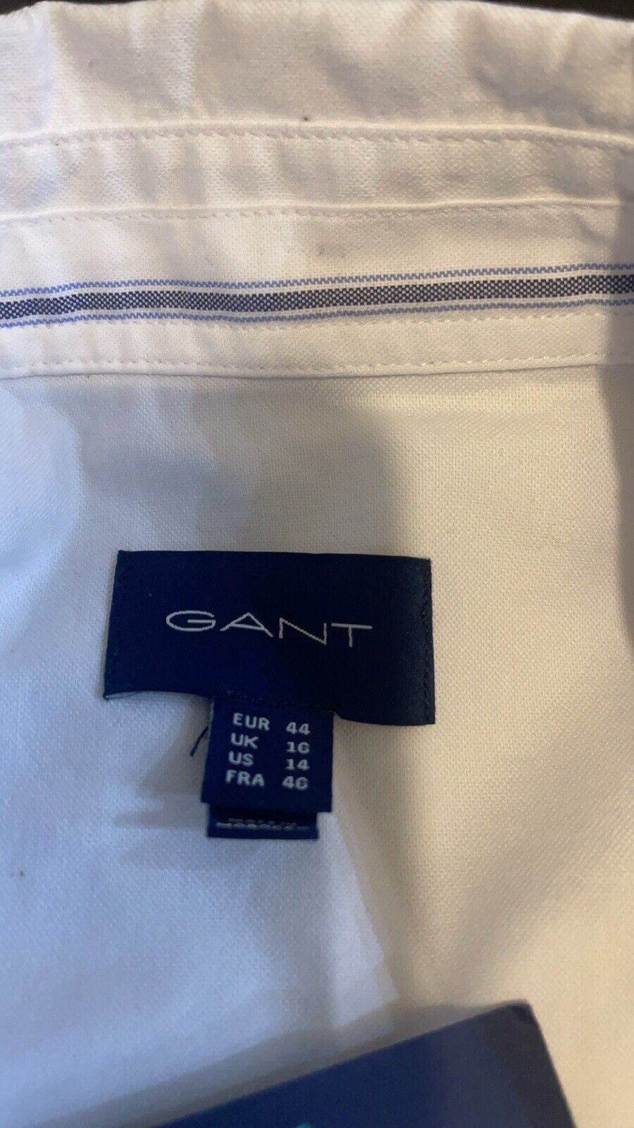 Gant Slim Fit Stretch Oxford Shirt In White Size UK 16 RRP £85