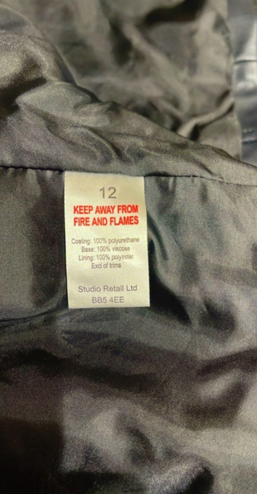 Be You Womens Biker Jacket Black Navy UK Faux Leather Size UK 12