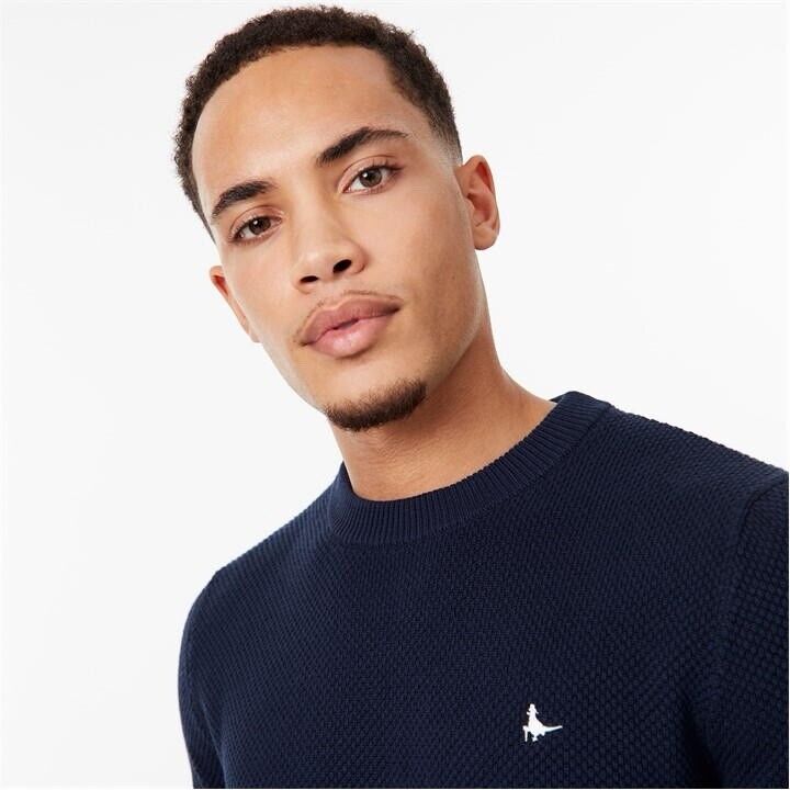 Jack Wills Mens Linus Seed Stitch Crew Neck Jumper Sweater Pullover Navy XL
