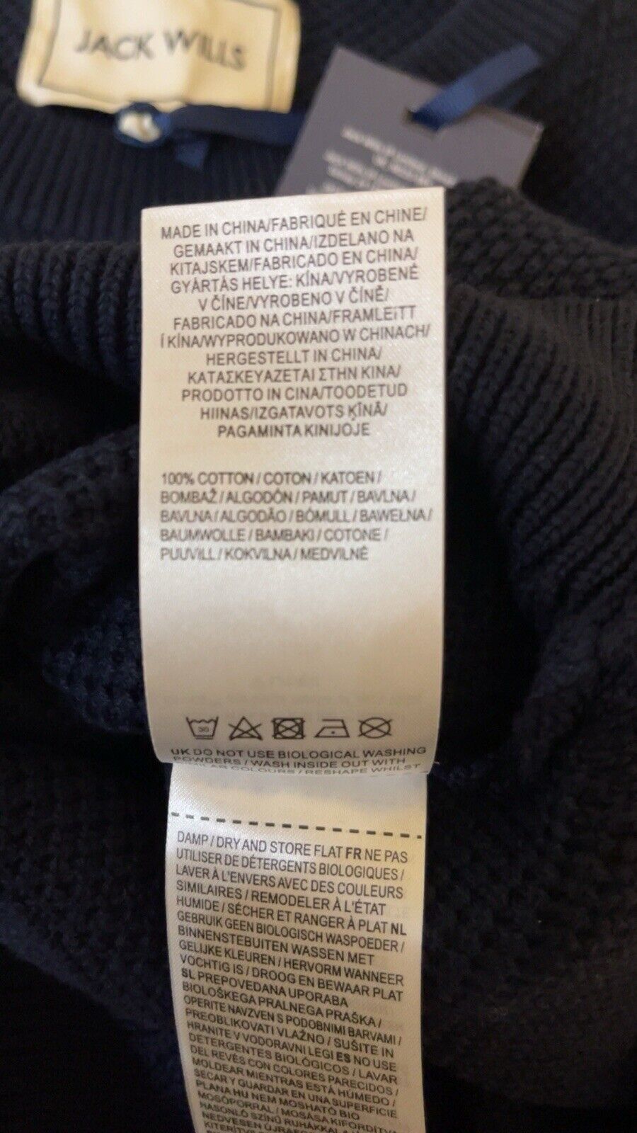 Jack Wills Mens Linus Seed Stitch Crew Neck Jumper Sweater Pullover Navy XL