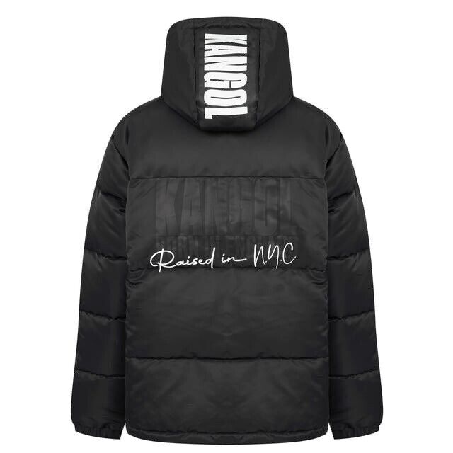 Mens Kangol Puffer Coat Jacket Outerwear Black XL *RARE*