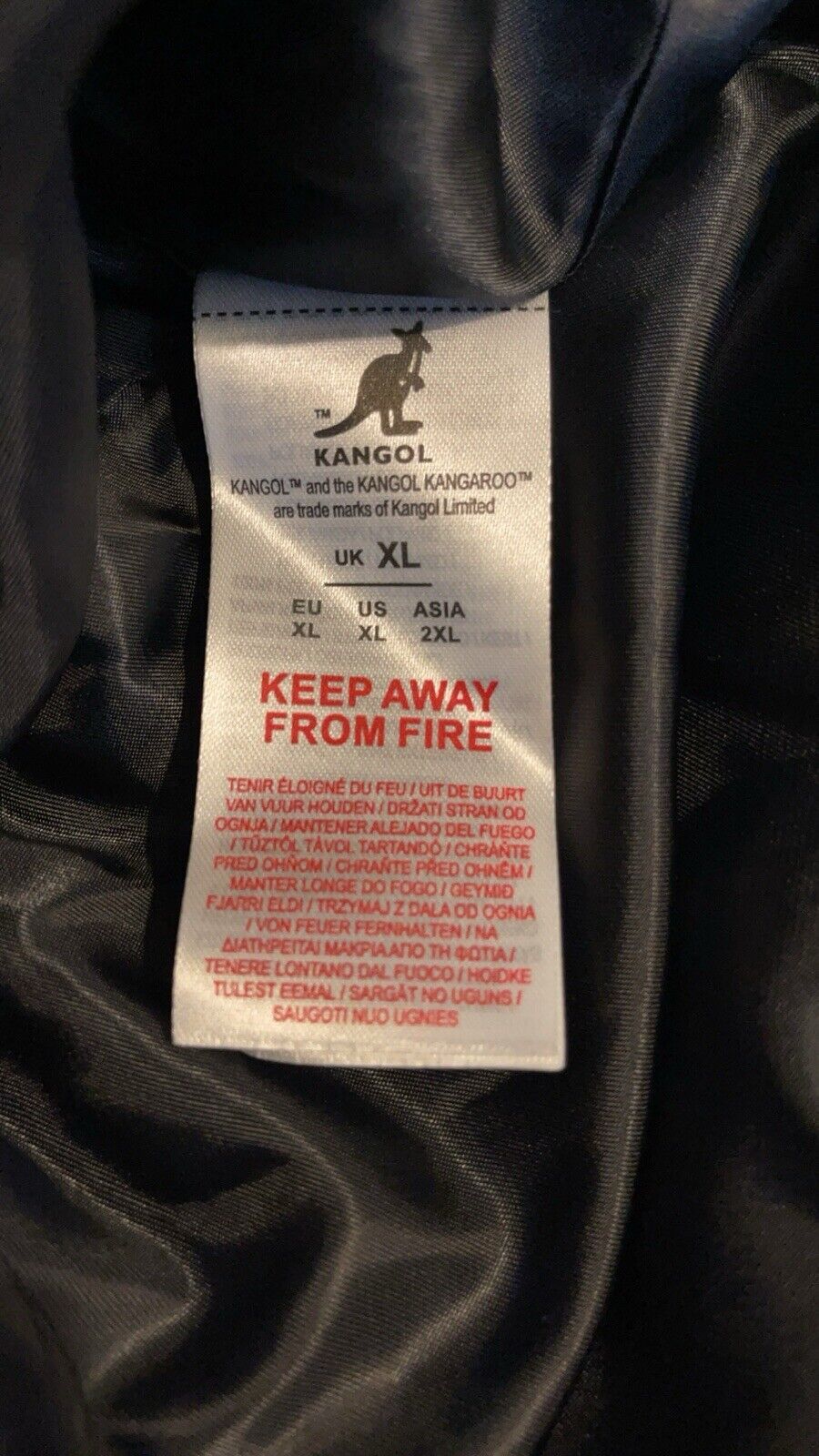 Mens Kangol Puffer Coat Jacket Outerwear Black XL *RARE*