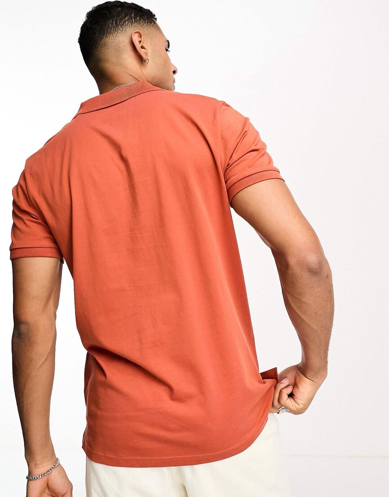 Threadbare Men’s Stripe Polo Shirt Orange Size Small 100% Cotton RARE