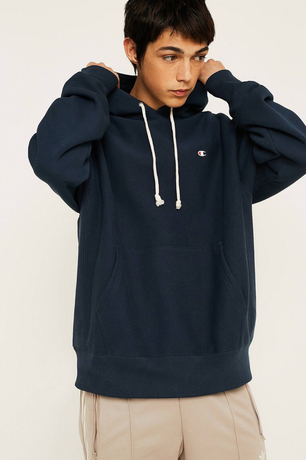 Champion Reverse Weave Pullover Hooded Sweatshirt Retro Navy XS