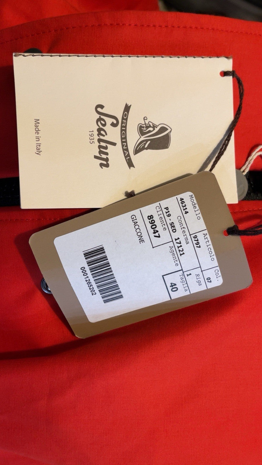 SEALUP Milan Womens Rain Jacket 100% Cotton Red Size UK 10 (IT 40) MADE IN ITALY