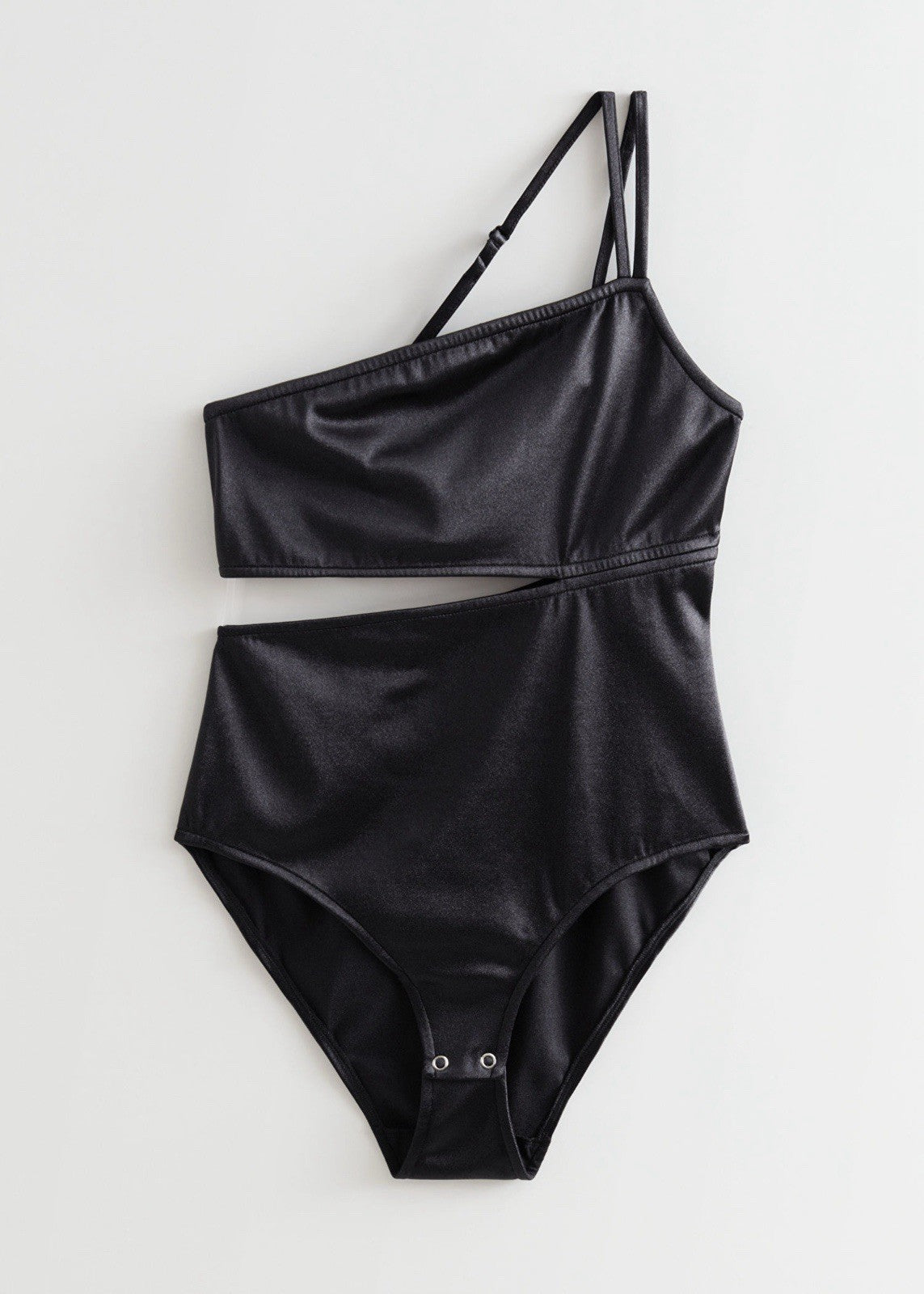 & OTHER STORIES Black Cut-Out Bodysuit UK 14