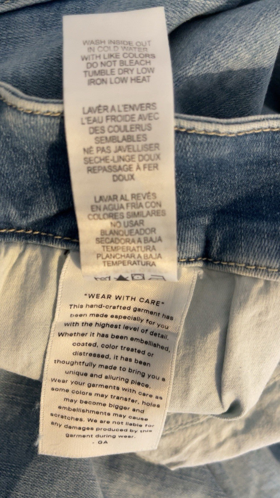 GOOD AMERICAN Good Legs Skinny Crop Jeans Chewed Hem Blue616 UK 34 (US 30)
