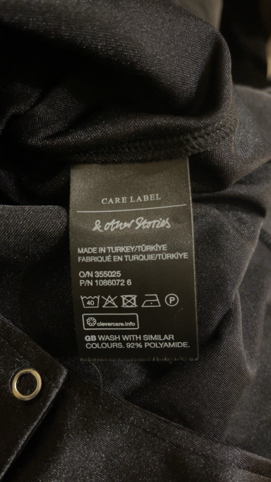 & OTHER STORIES Black Cut-Out Bodysuit UK 14
