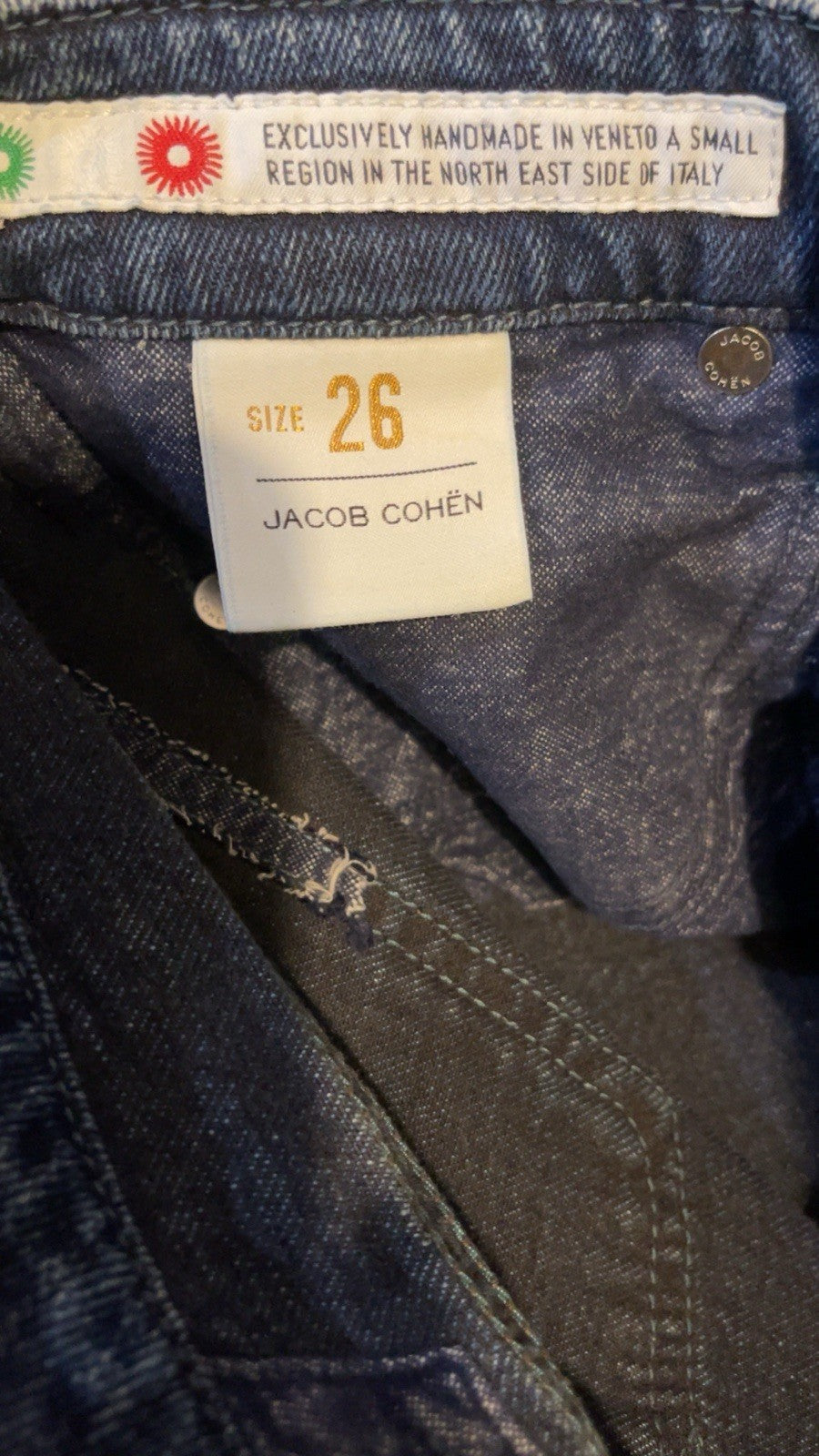 Jacob Cohen Womens Jeans Blue W26 L32 J711 Slim Fit Stretch Denim Low Rise