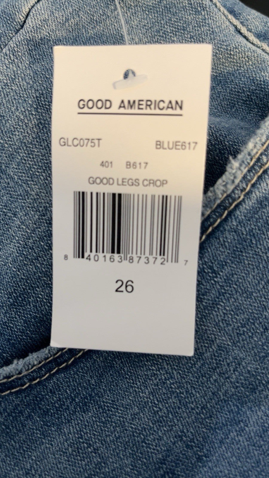 GOOD AMERICAN Good Legs Ripped Crop Skinny Jeans Blue617 UK 30 (US 26)