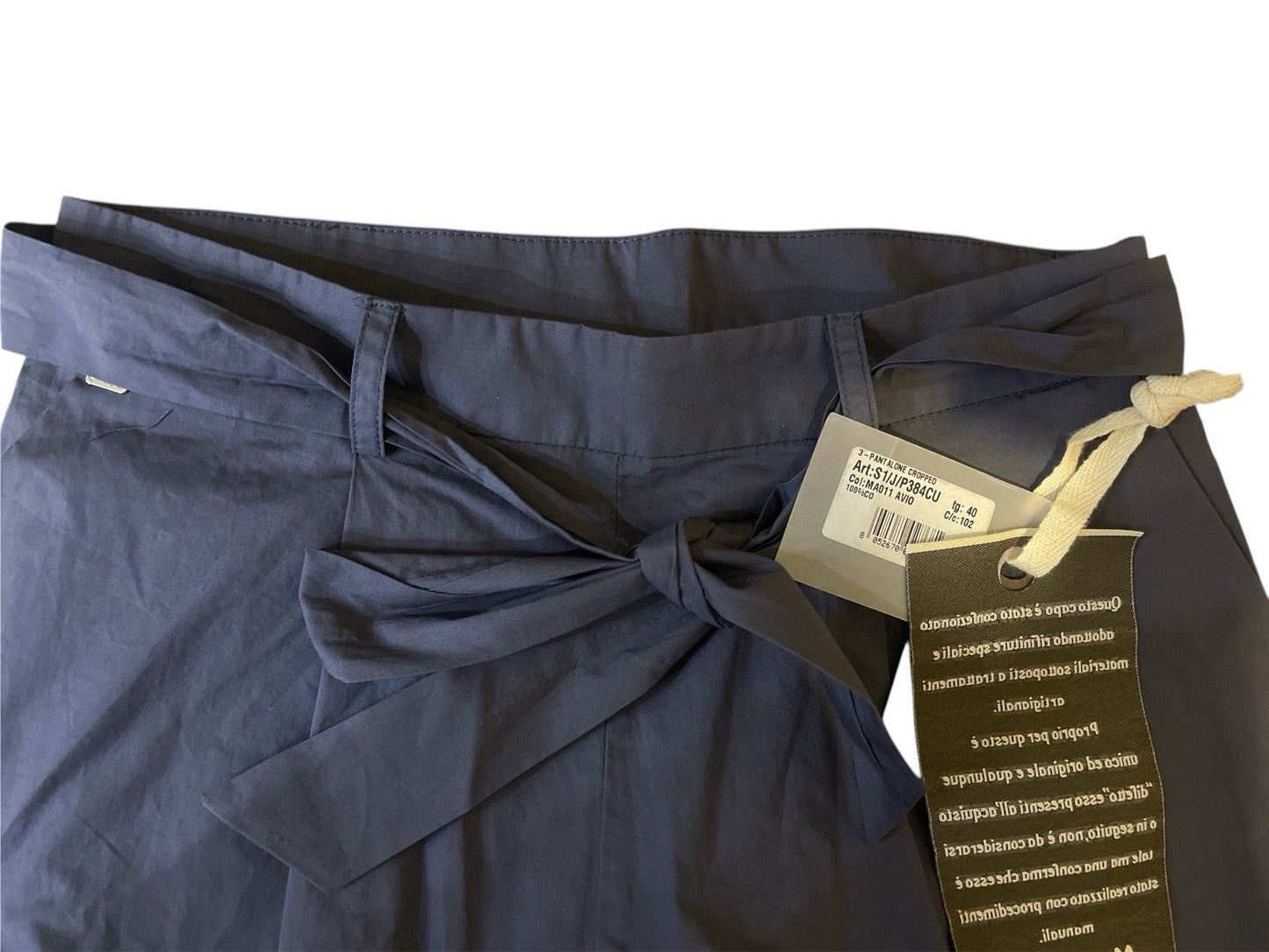 Cropped trousers MANILA GRACE 9384CU UK 8 Colour Blue / Grey RRP £130