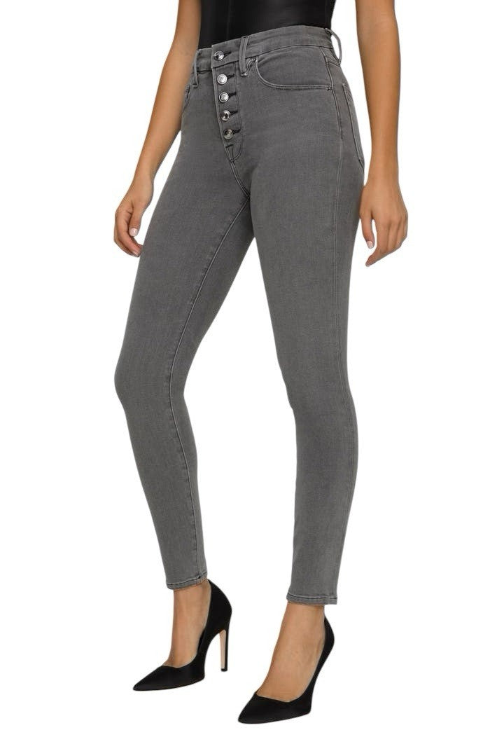 GOOD AMERICAN Good Waist Jeans Size UK 30 Grey High Rise Skinny