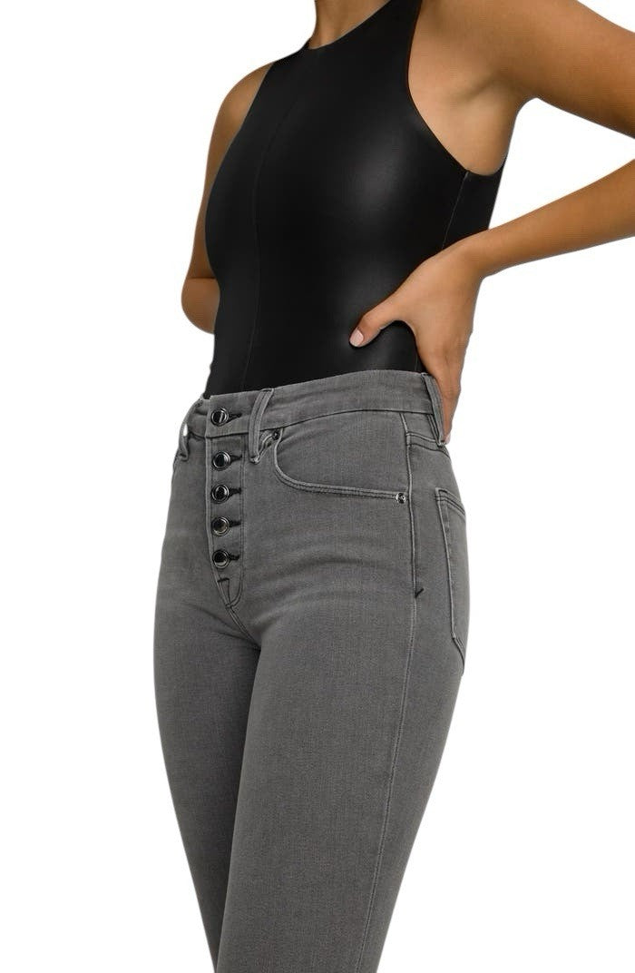 GOOD AMERICAN Good Waist Jeans Size UK 30 Grey High Rise Skinny