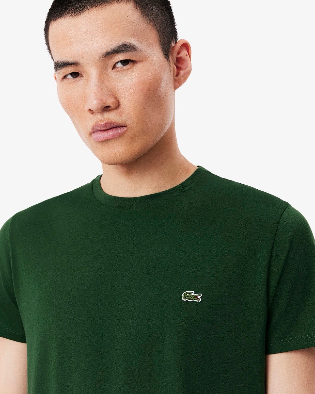 Lacoste Mens T-Shirt Crew Neck Short Sleeve Tee Green TH6709 Size Large