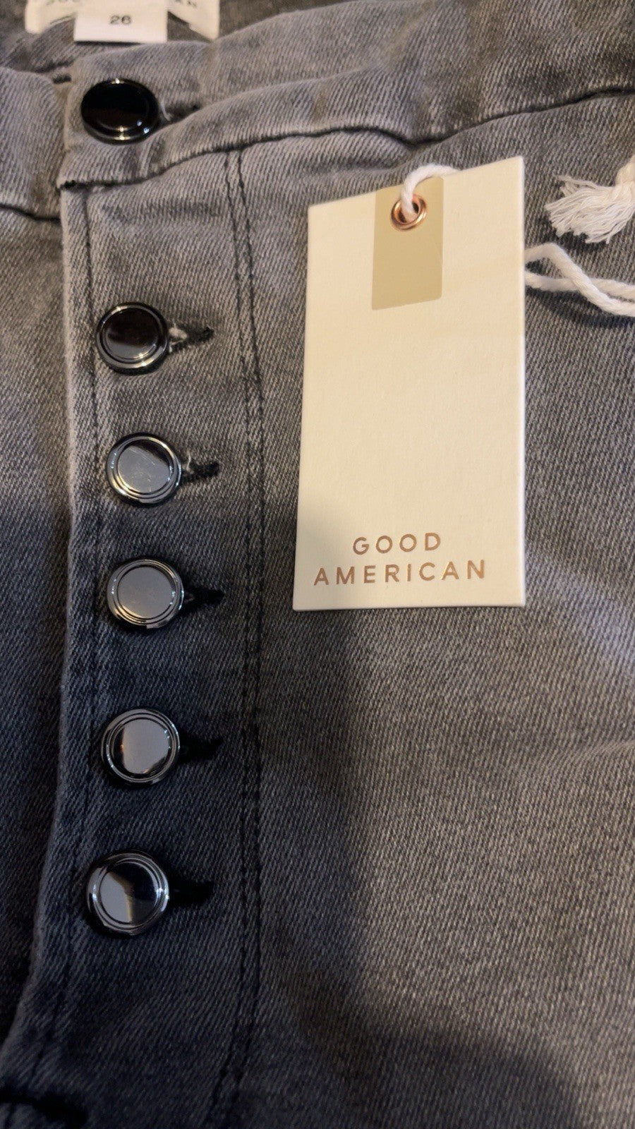 GOOD AMERICAN Good Waist Jeans Size UK 30 Grey High Rise Skinny