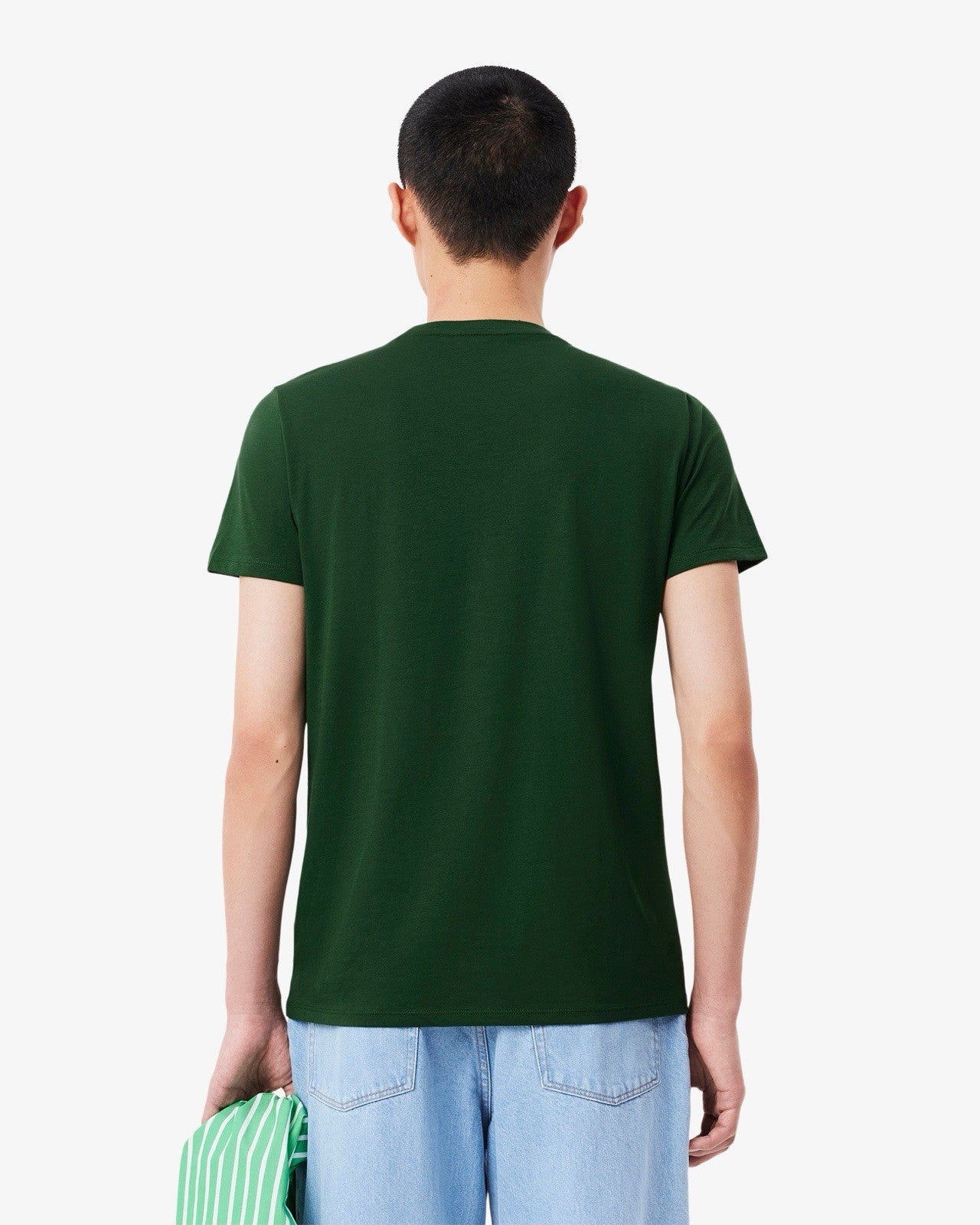 Lacoste Mens T-Shirt Crew Neck Short Sleeve Tee Green TH6709 Size Large