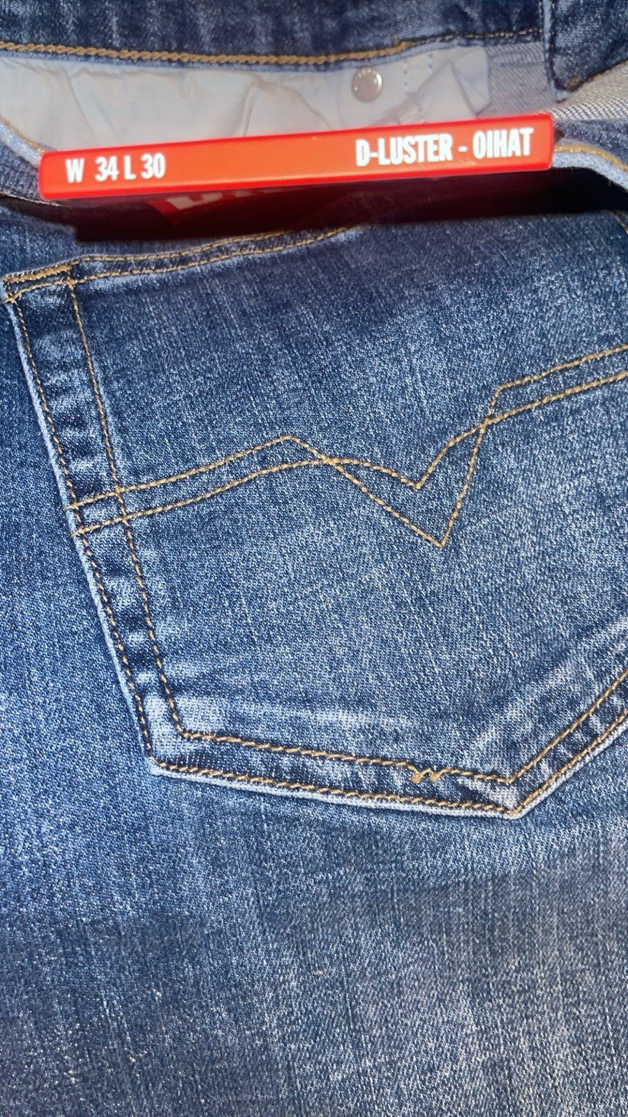Mens Diesel D-LUSTER OIHAT Stretch Slim Straight Blue Jeans W34 L30 RRP £120