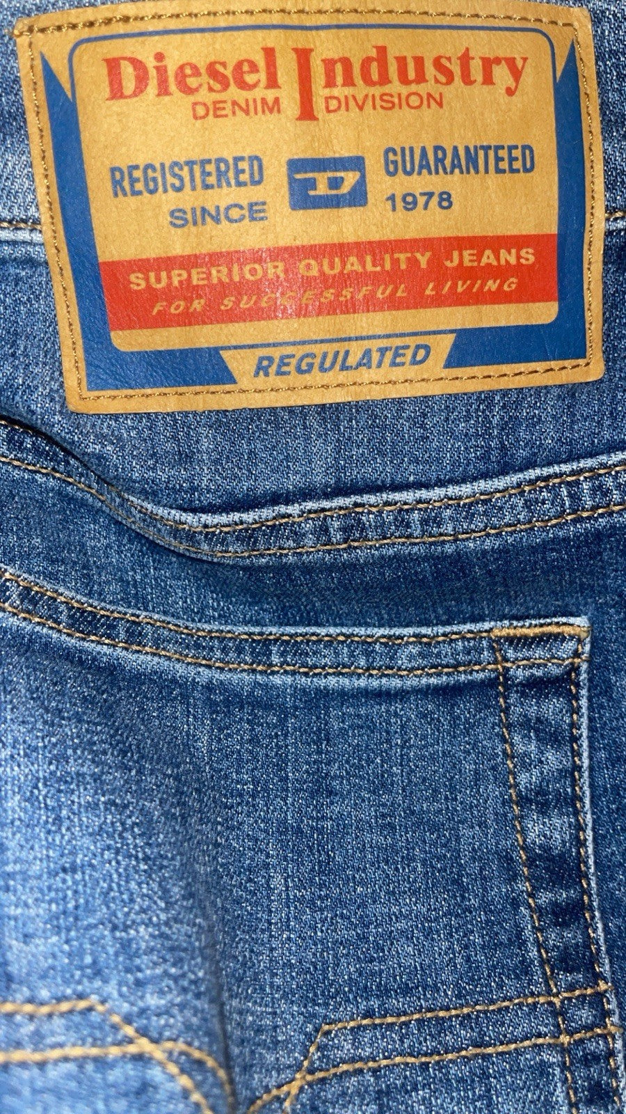Mens Diesel D-LUSTER OIHAT Stretch Slim Straight Blue Jeans W34 L30 RRP £120