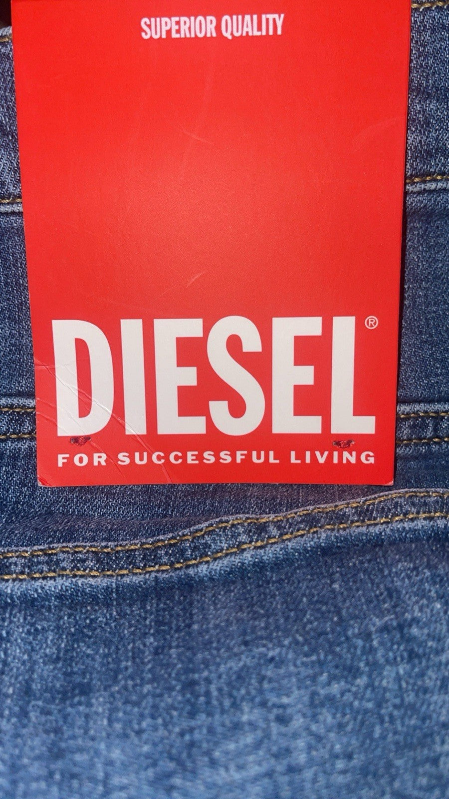 Mens Diesel D-LUSTER OIHAT Stretch Slim Straight Blue Jeans W34 L30 RRP £120