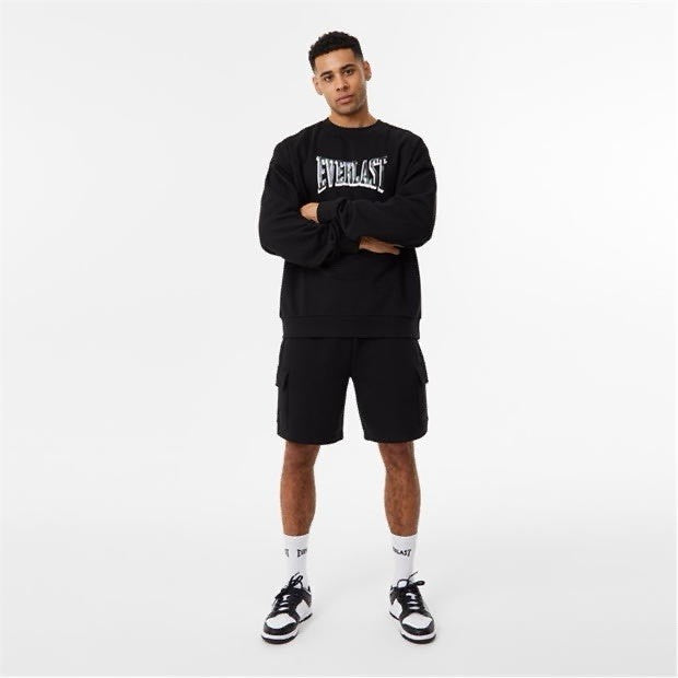 Everlast Camo Logo Sweatshirt Mens Black XL