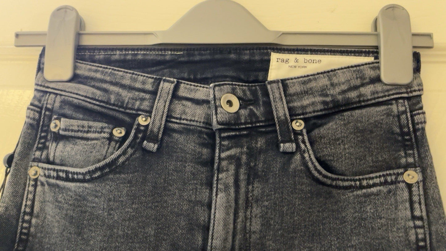 Rag and Bone Nina High Rise Skinny Ankle Jeans Grey Wash Women’s Size W24
