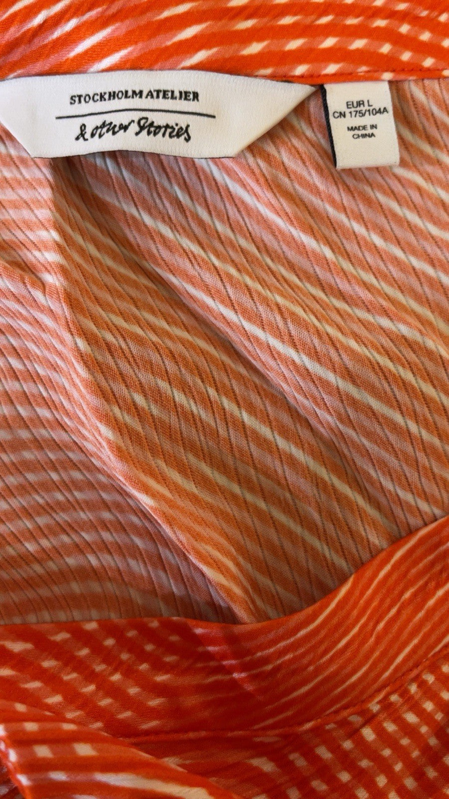 & Other Stories Orange One Shoulder Dress Size L