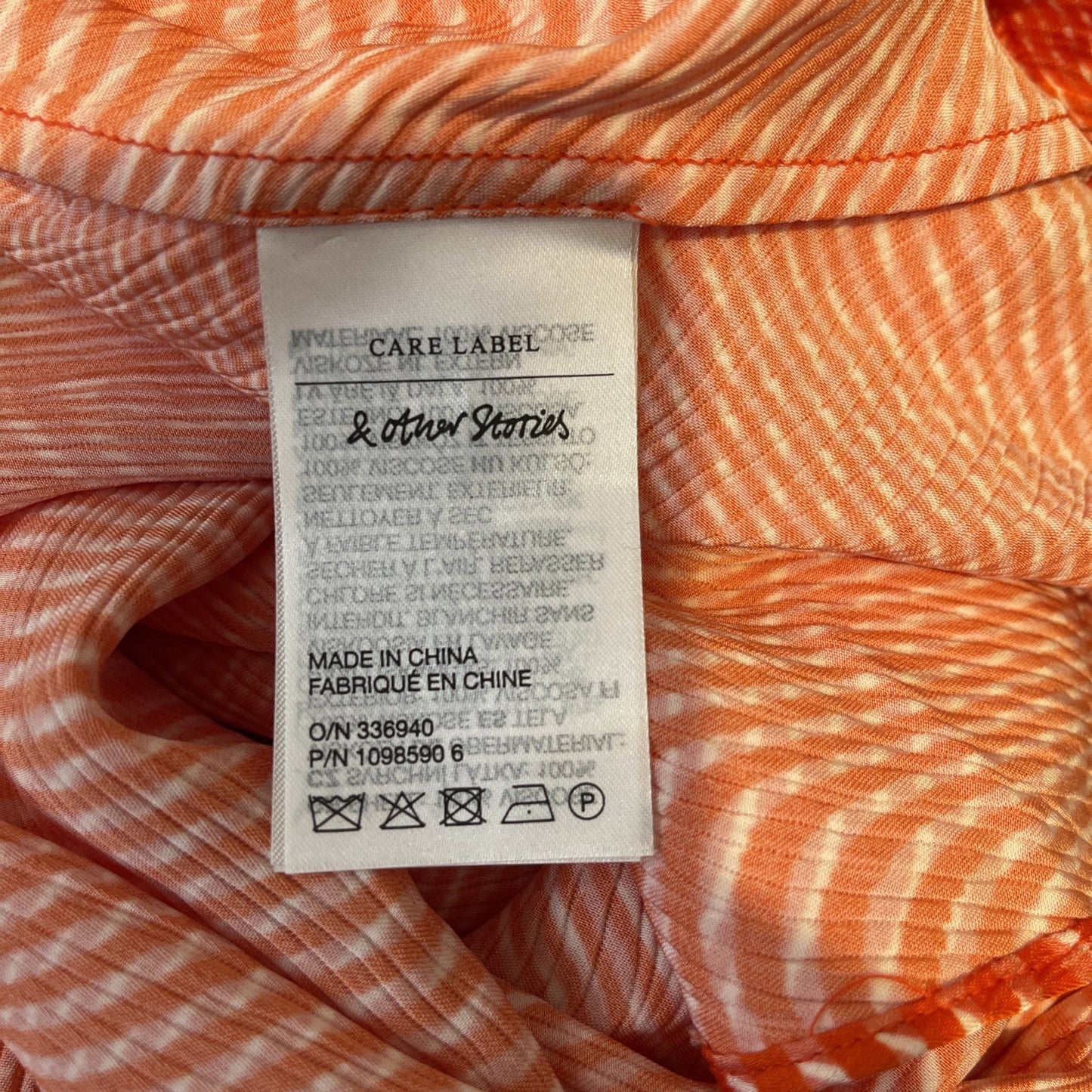 & Other Stories Orange One Shoulder Dress Size S