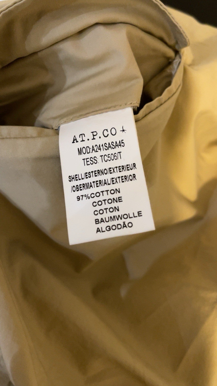 Mens Beige ATPCO AT.P.CO Chinos Slim Fit Size IT 52 W37