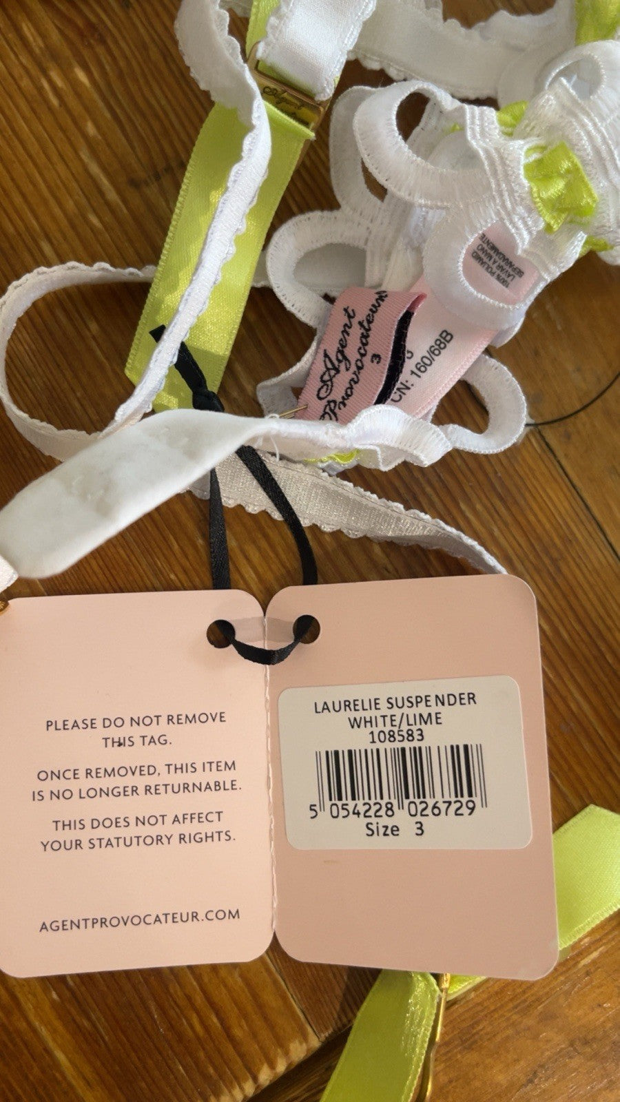 Agent Provocateur Laurelie Suspender Belt AP3 Size Medium BNWT