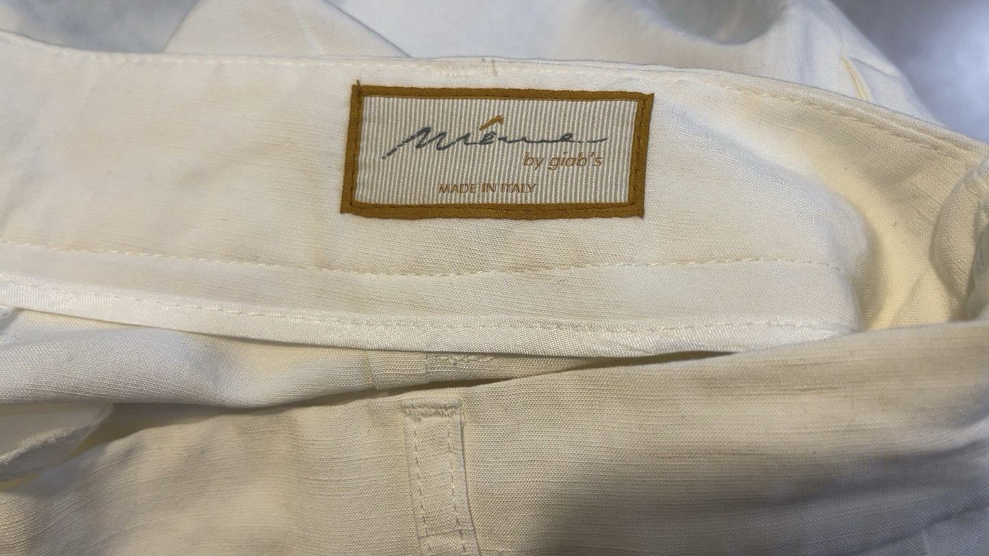 MEME BY GIAB'S Cream Linen Blend Wide Leg Trousers / Pants UK 8