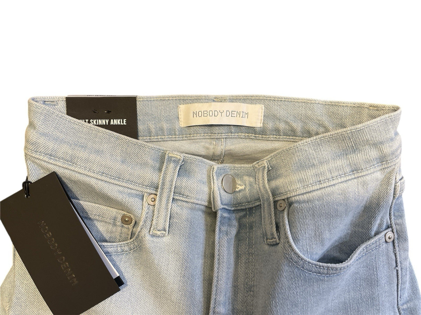 NOBODY DENIM Whispering Cult Skinny Ankle Length Blue Petite W 24 RRP £115