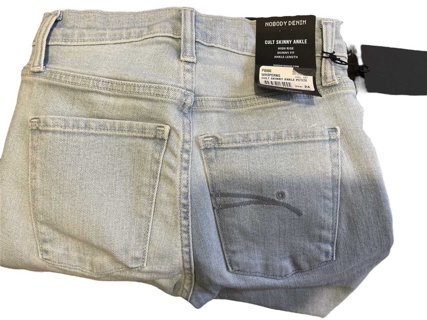 NOBODY DENIM Whispering Cult Skinny Ankle Length Blue Petite W 24 RRP £115