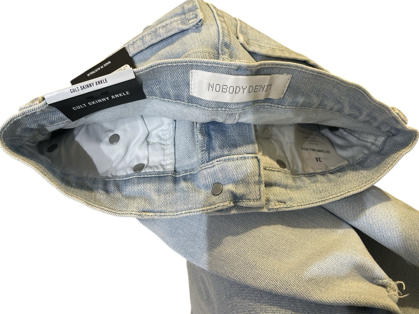 NOBODY DENIM Whispering Cult Skinny Ankle Length Blue Petite W 24 RRP £115