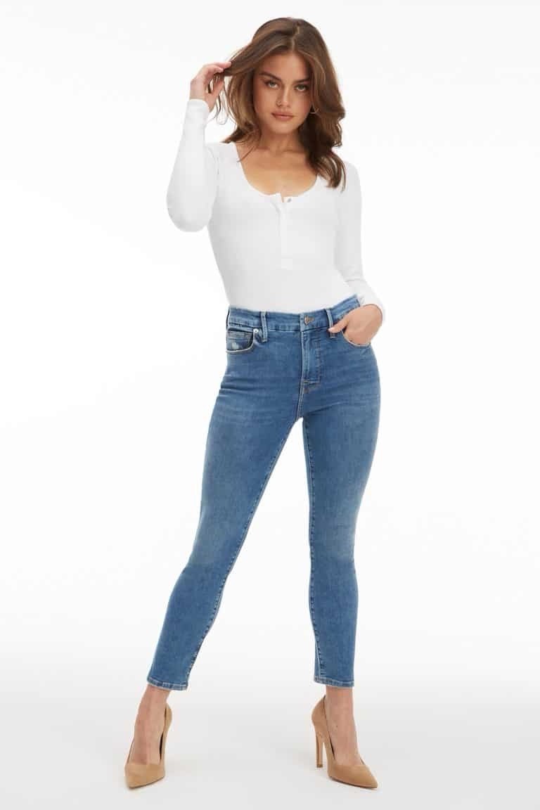 GOOD AMERICAN Good Petite Skinny Jeans Size UK 30 (US 26) Blue 622