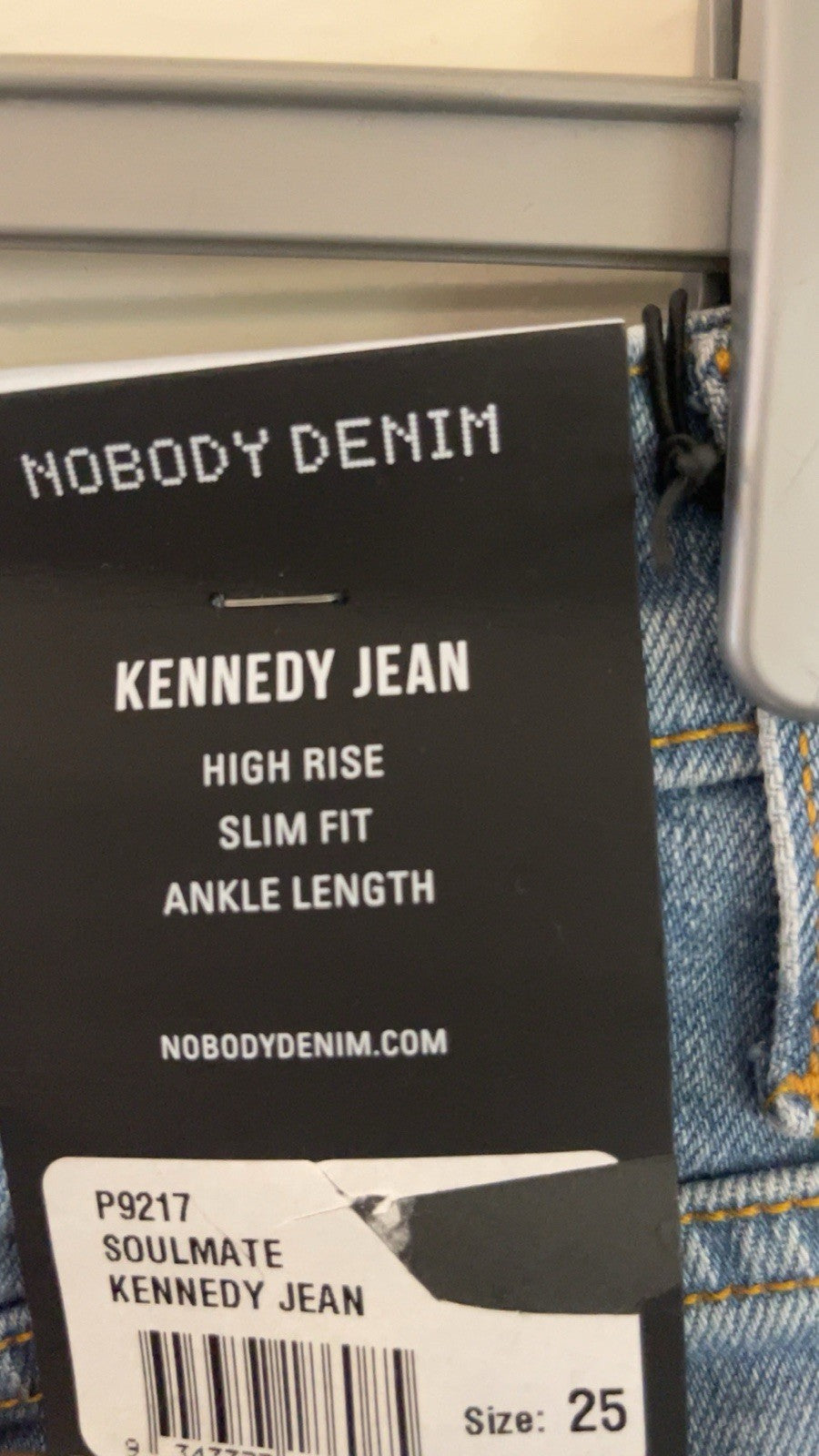 NOBODY DENIM Soulmate Kennedy ankle embroidered high-rise jeans Sz 25