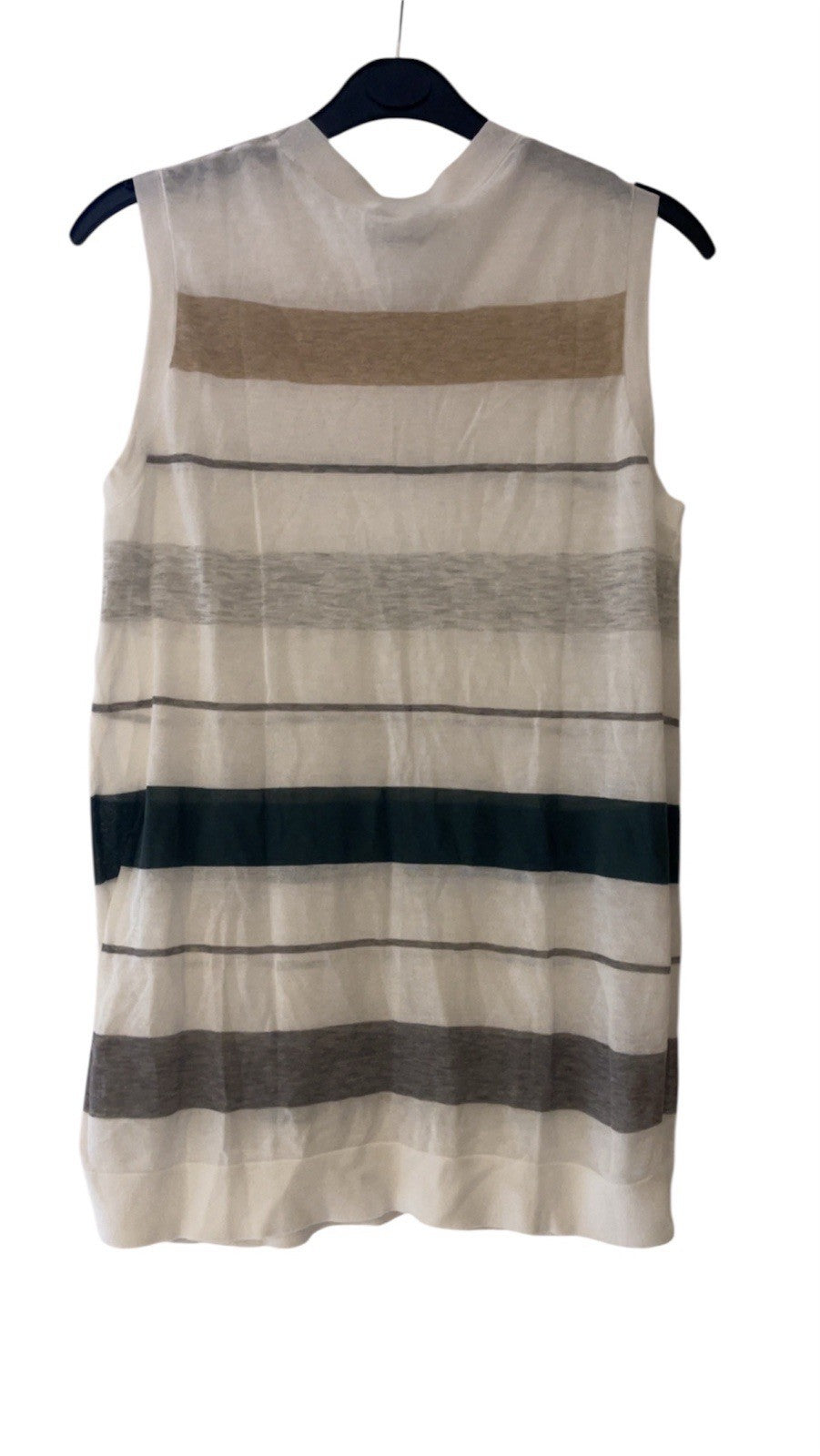 Cotton by Autumn Cashmere Beige Brown 100% Cotton Round Neck Sleeveless Knit XS