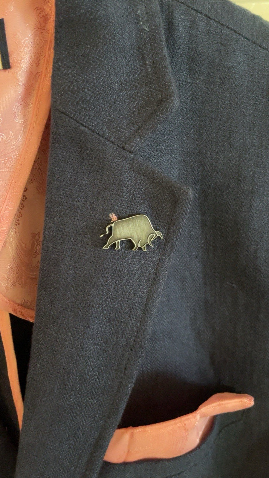 Raging Bull Linen Herringbone Blazer Navy Size M BNWT