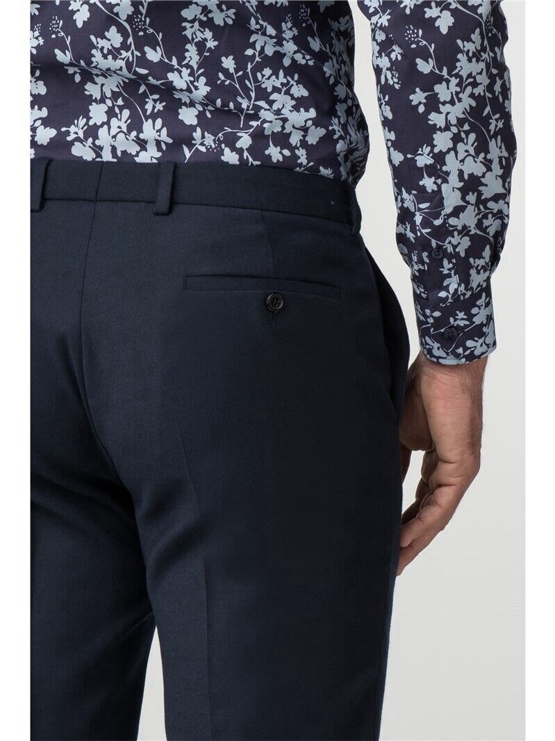 Without Prejudice Drayton Flannel Slim Fit Trouser Navy 34S