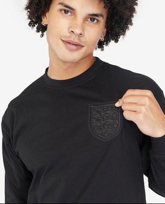 Score Draw Mens England 66 Black Out Long Sleeve Shirt International Licensed XS