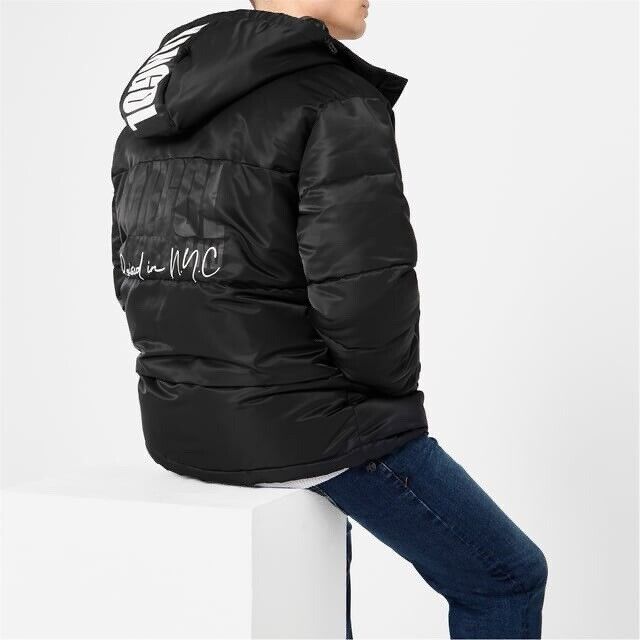 Mens Kangol Puffer Coat Jacket Outerwear Black XL *RARE*