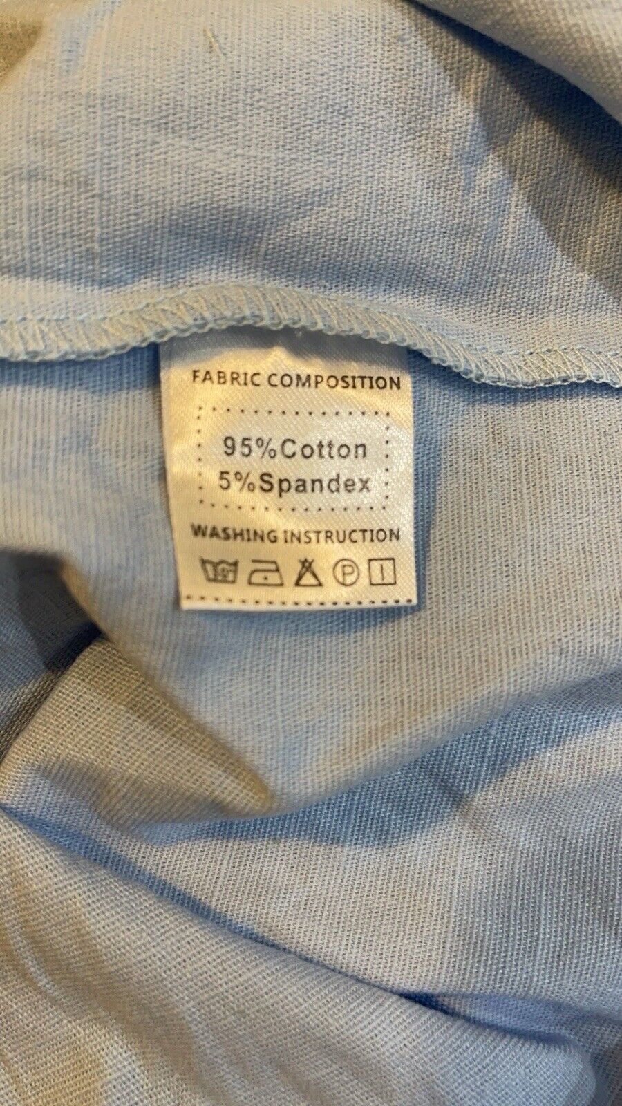MLANM Men's Cotton Henley Shirt Short Sleeve Sky Blue Size Large
