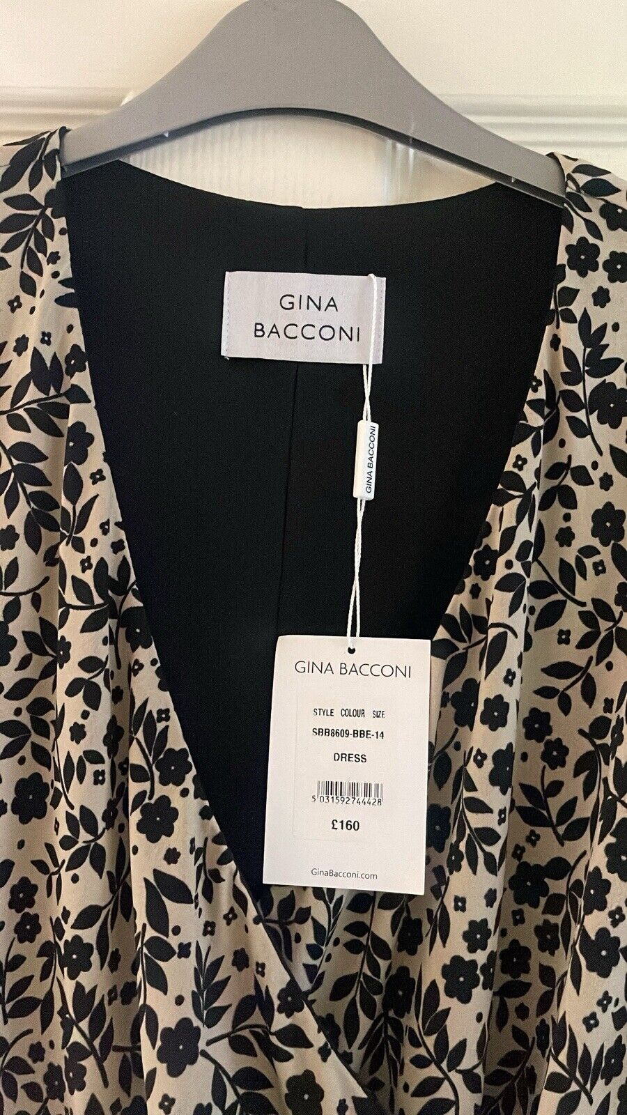Gina Bacconi Florentina Mock Wrap Dress UK 14