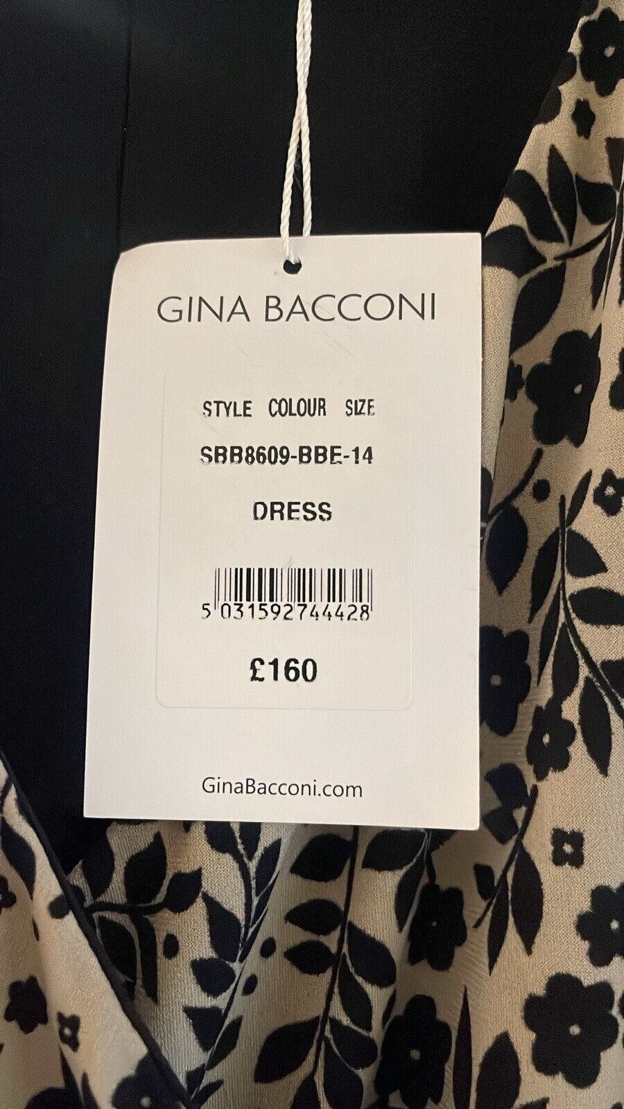 Gina Bacconi Florentina Mock Wrap Dress UK 14