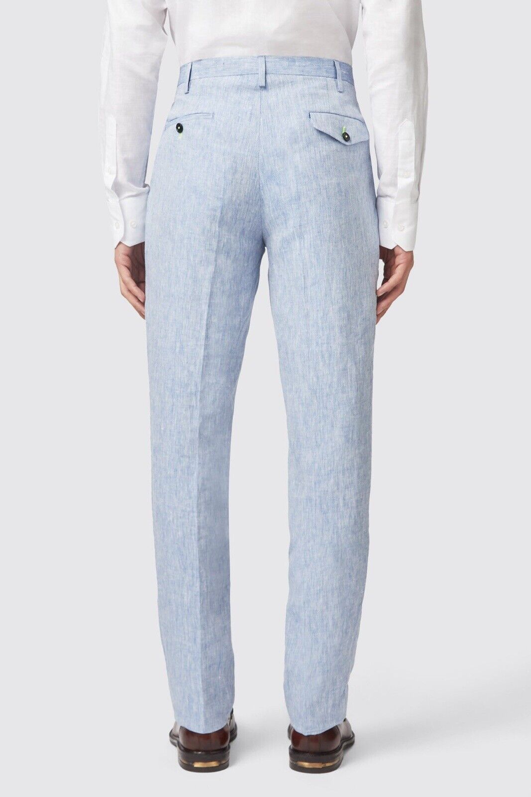 NWT TWISTED TAILOR Claremont Slim Fit Trousers Pants Blue Linen 34x30