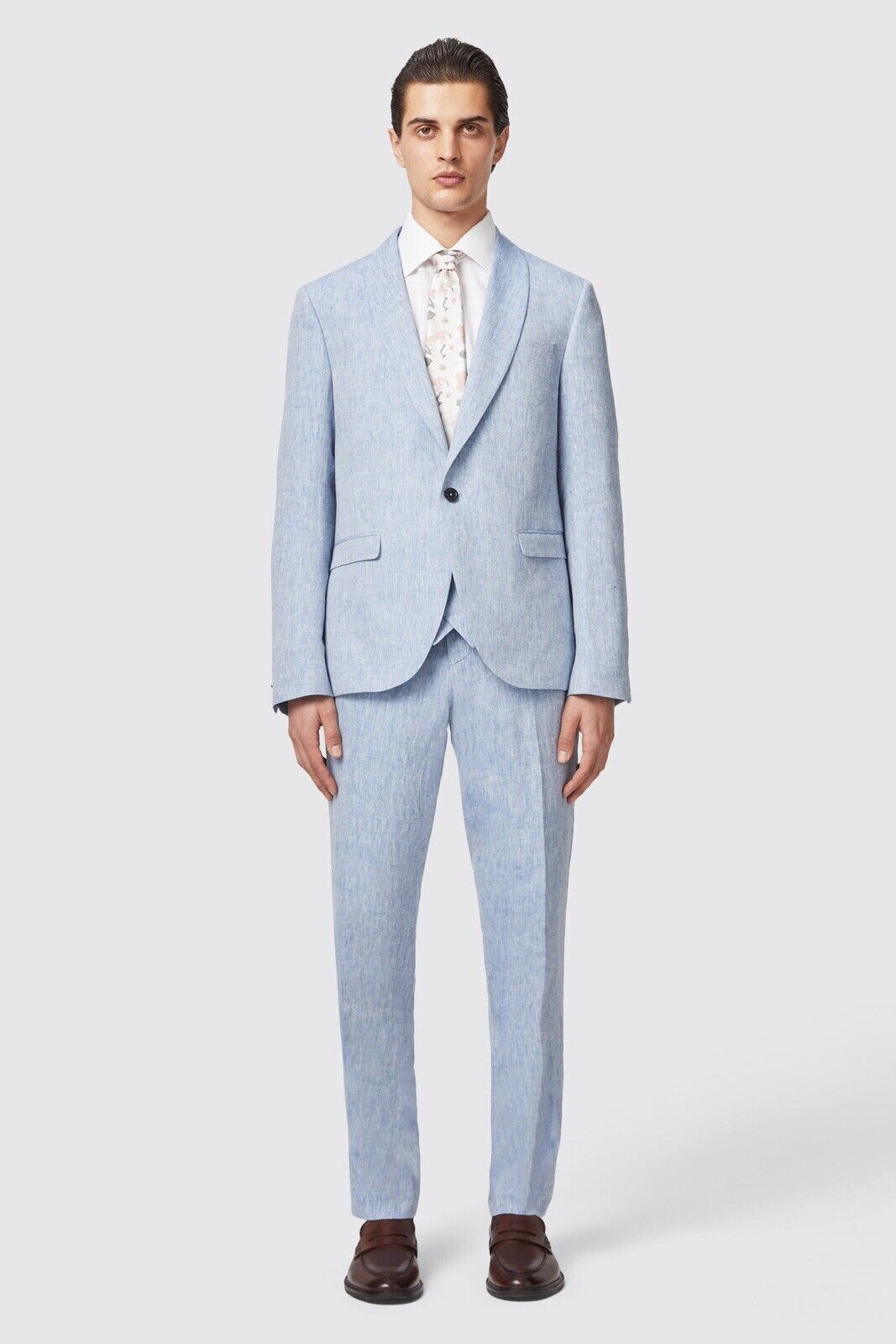 NWT TWISTED TAILOR Claremont Slim Fit Trousers Pants Blue Linen 34x30
