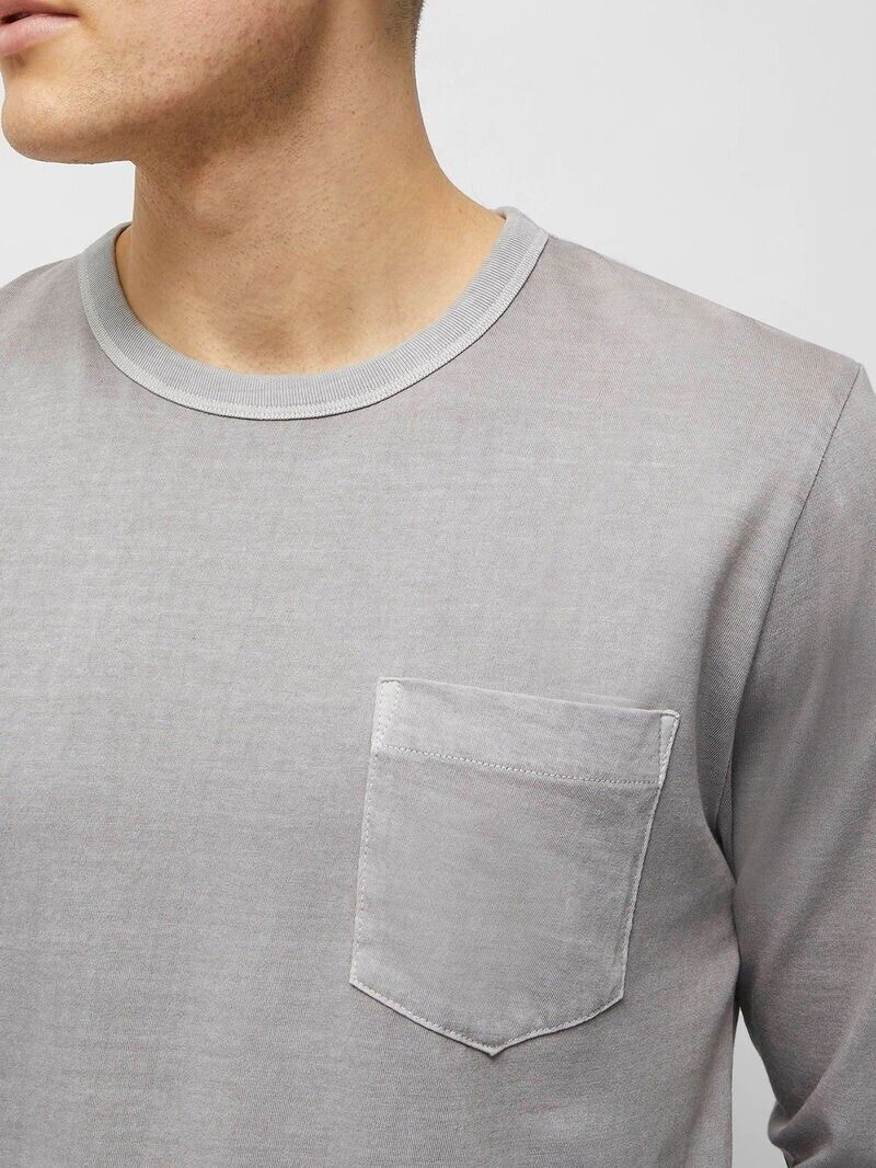 French Connection Men’s Washed Dye T-Shirt Grey Large RRP £35